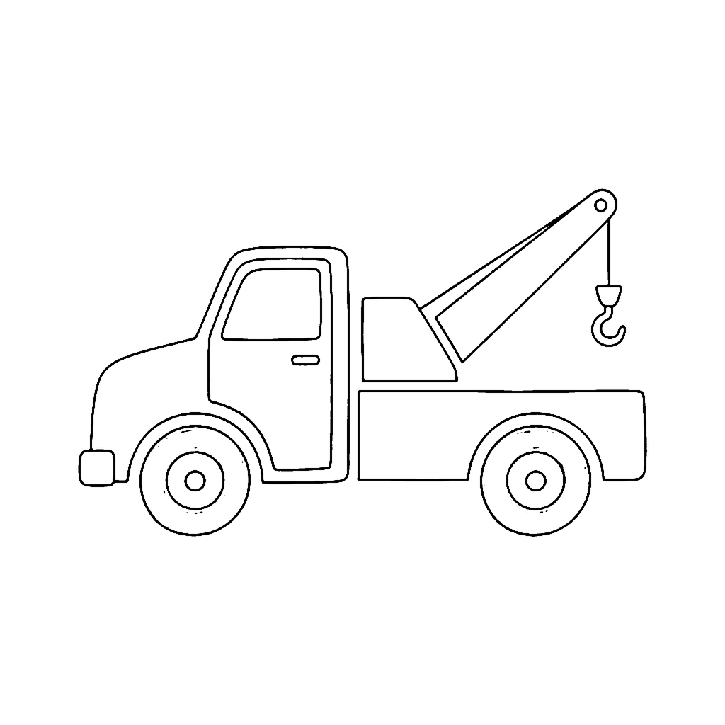 Tow Truck coloring page: Tow Truck Ready, outline to print