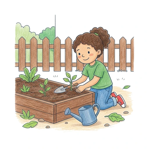 School Garden Lesson, colored example