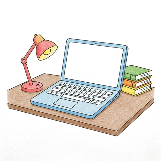 Laptop Study Desk, colored example