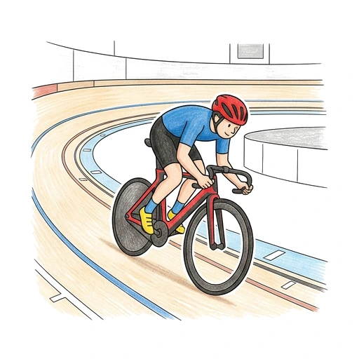 Track Cycling Sprint, colored example