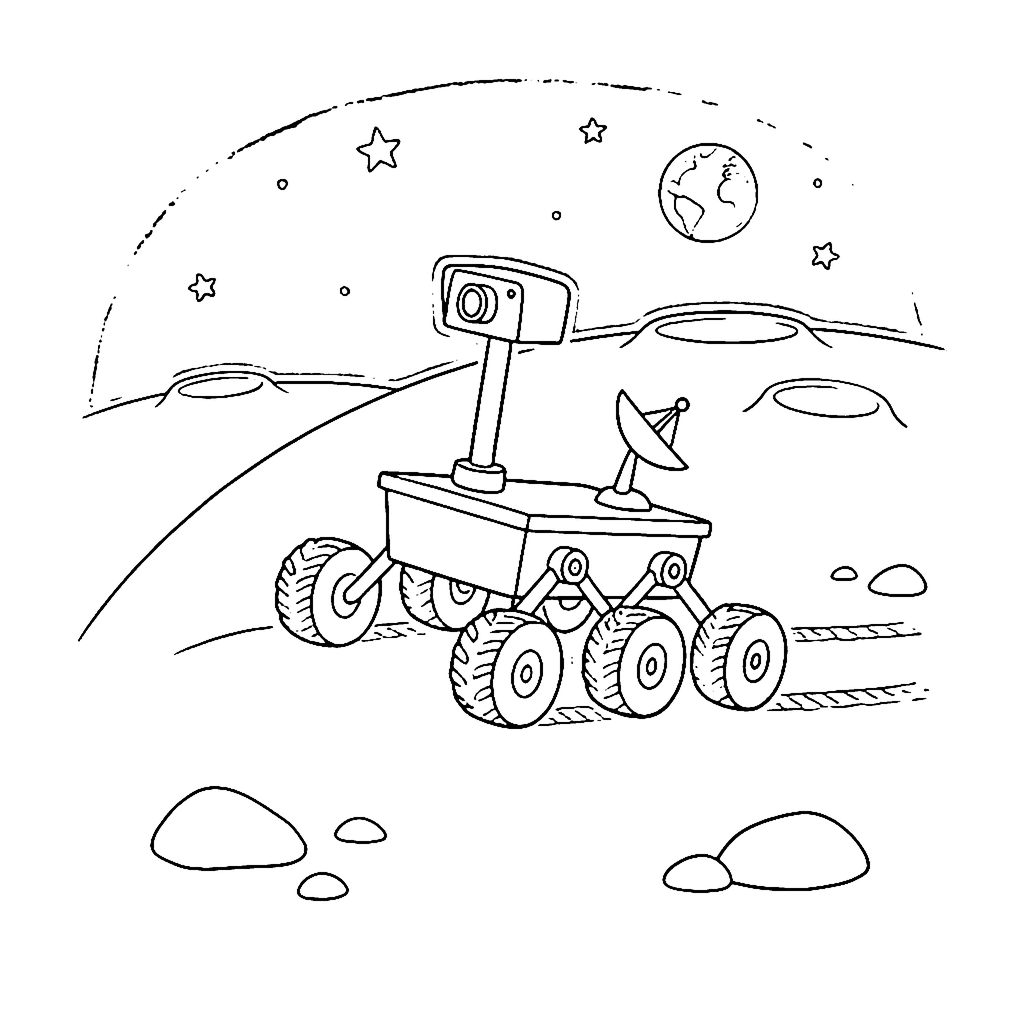 Moon Rover Ridge coloring page outline