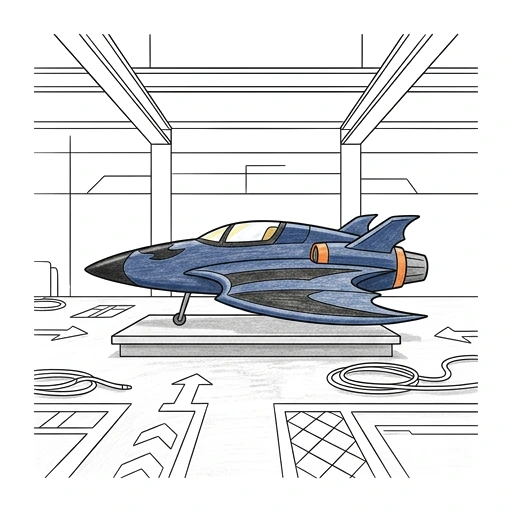 Batwing Hangar, colored example