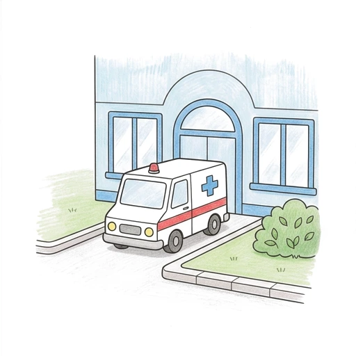 Ambulance Hospital Arrival, colored example
