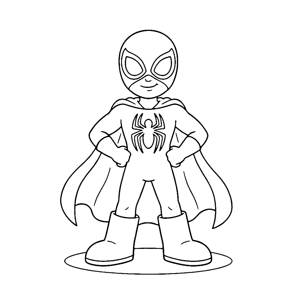 Superhero coloring page: Hero Power Stance, outline to print