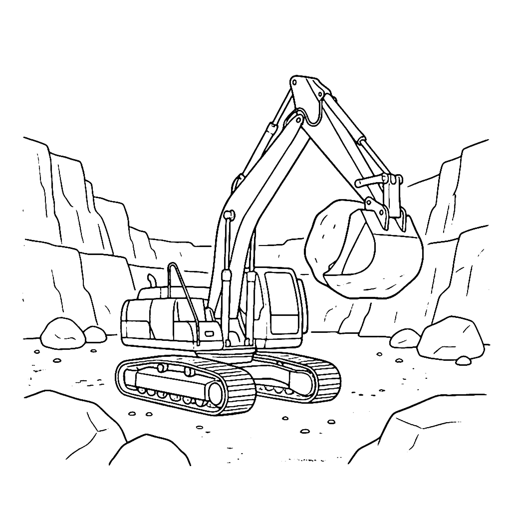Quarry Boulder Scoop coloring page outline