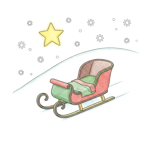 Sleigh Under Stars, colored example