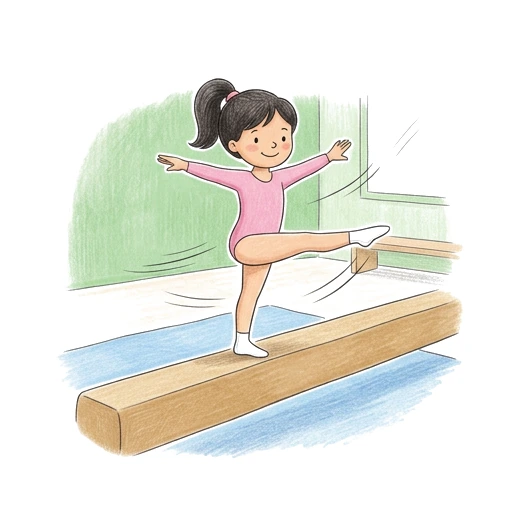 Balance Beam Star, colored example