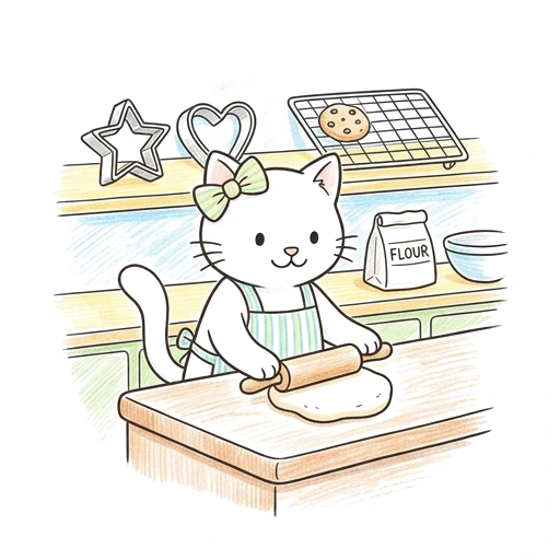 Bow Kitten Bakery, colored example
