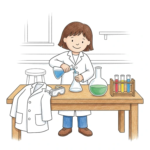 Chemist Lab Experiment, colored example