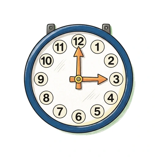 Number Clock Face, colored example