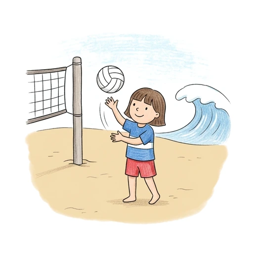 Volleyball Beach Serve, colored example