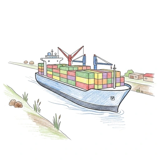 Container Ship Canal, colored example