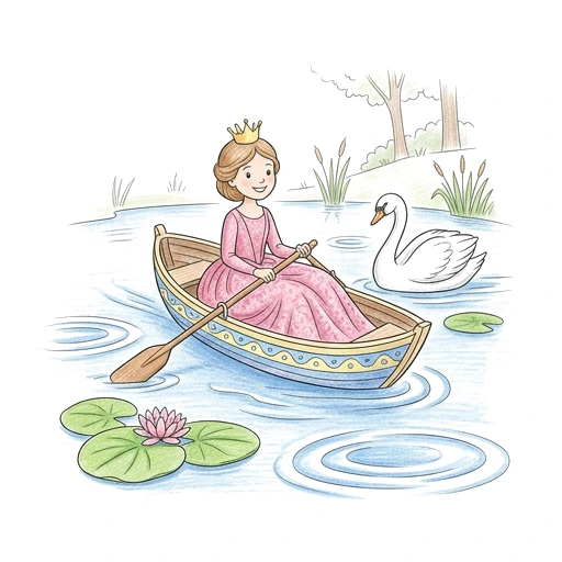 Princess Swan Boat, colored example