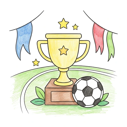 Soccer Trophy Display, colored example