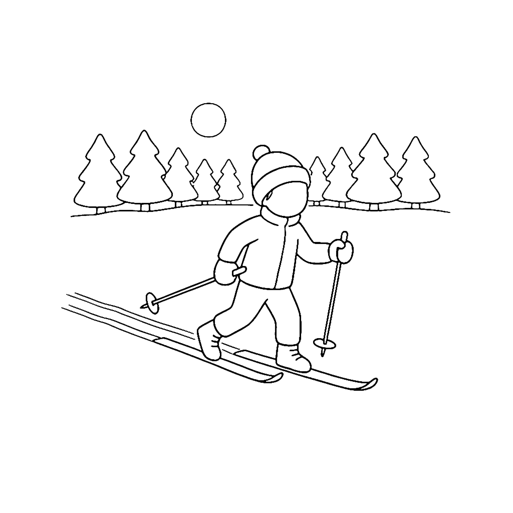 Cross Country Glide coloring page outline