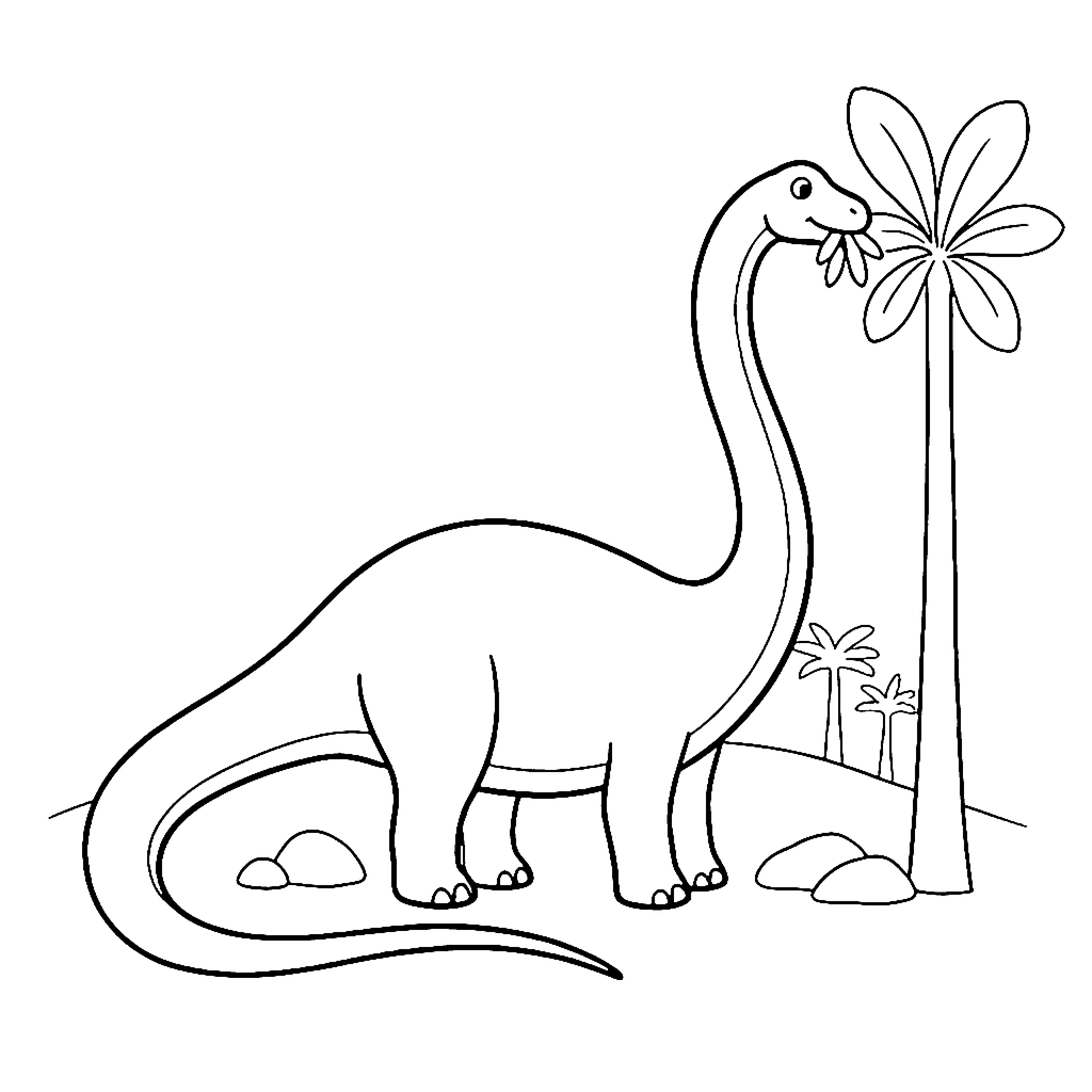Diplodocus Tall Trees coloring page outline