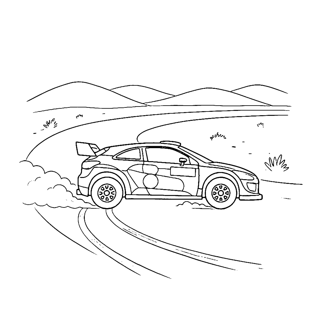 Desert Rally Racer coloring page outline