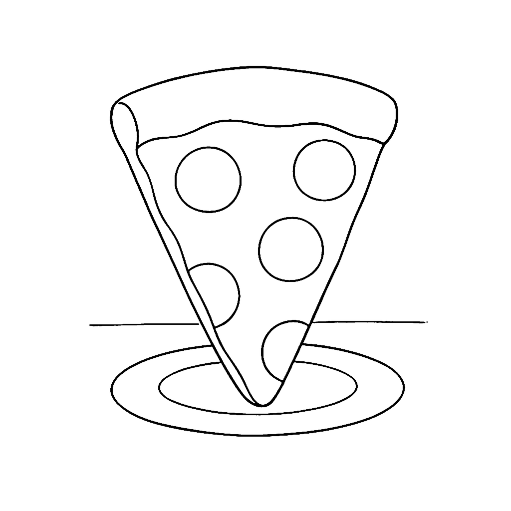 Pizza Slice coloring page: Cheesy Pizza Slice, outline to print