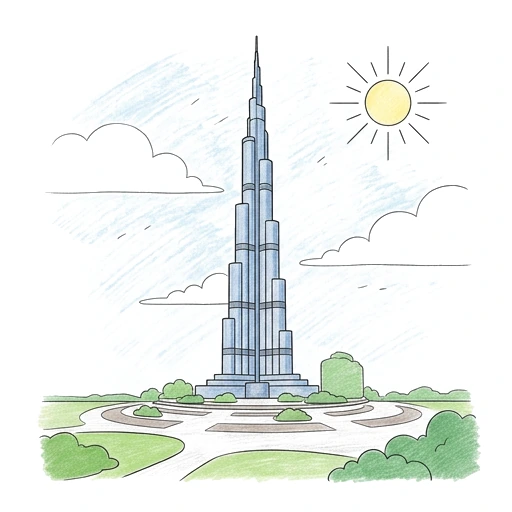 Burj Khalifa Plaza, colored example