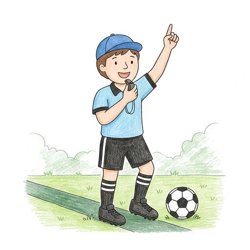 Soccer Referee Signal, colored example