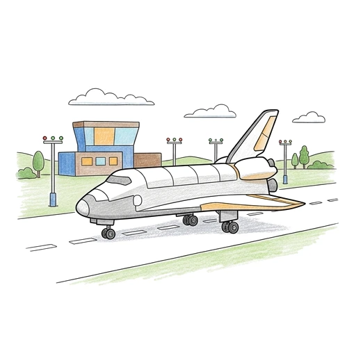 Shuttle Runway Landing, colored example
