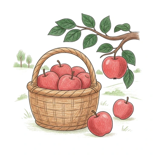 Apple Orchard Basket, colored example