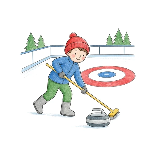 Curling Stone Sweep, colored example