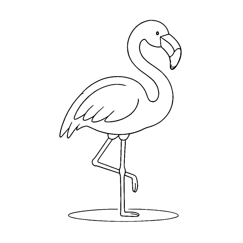 Flamingo coloring page: Flamingo Standing Tall, outline to print