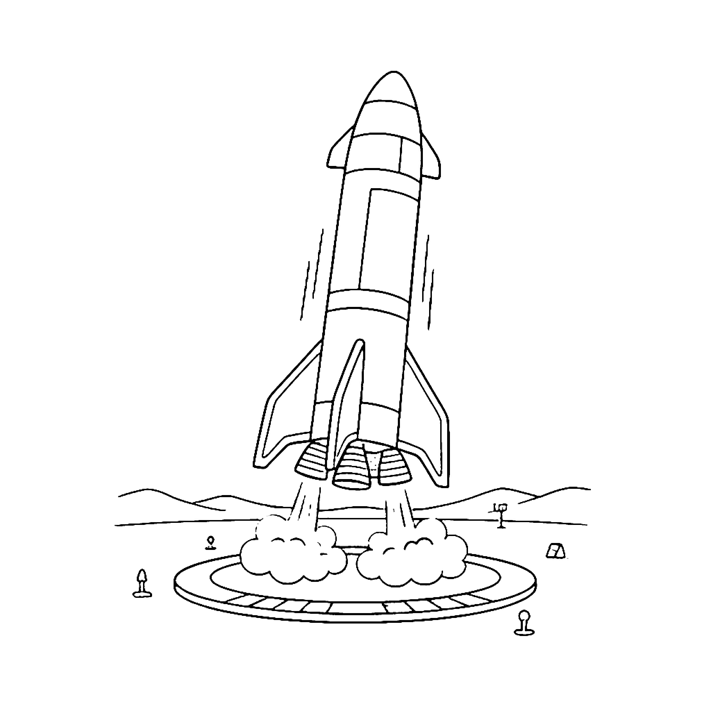 Booster Landing Pad coloring page outline