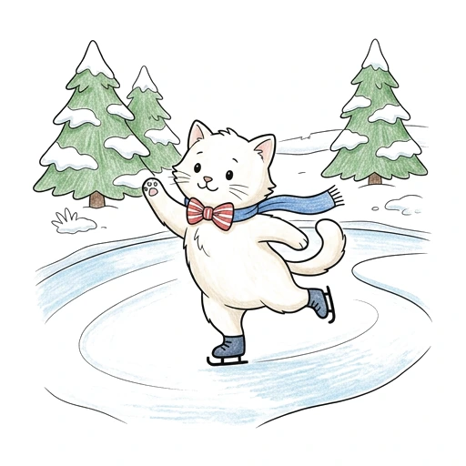 Kitten Ice Skate, colored example