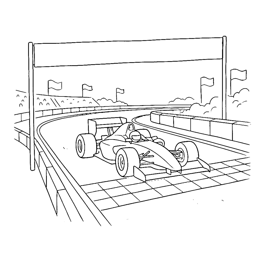 Checkerboard Finish coloring page outline