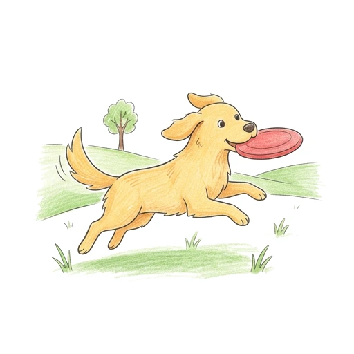 Golden Retriever Frisbee, colored example
