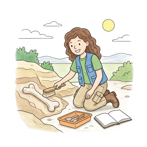 Fossil Dig Scientist, colored example