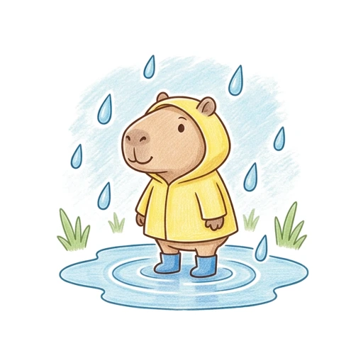 Capybara Raincoat, colored example