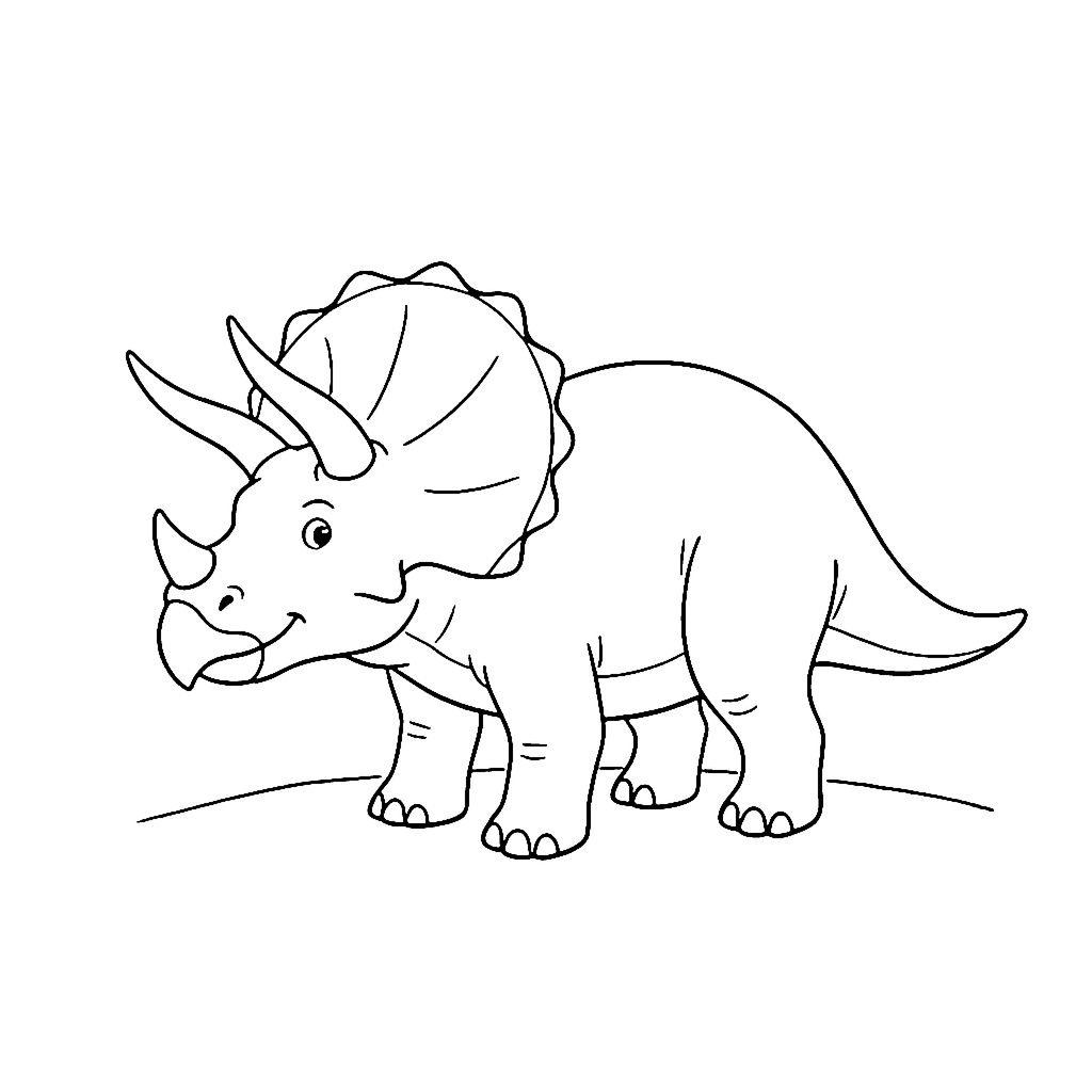 Triceratops coloring page: Triceratops Meadow Stand, outline to print