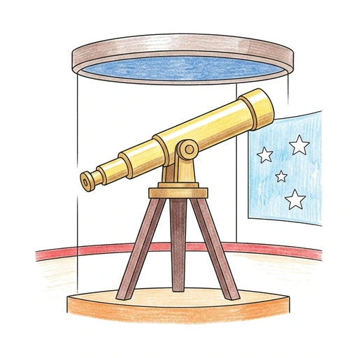 Historic Telescope Exhibit, colored example