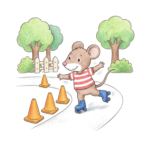 Mouse Cone Slalom, colored example