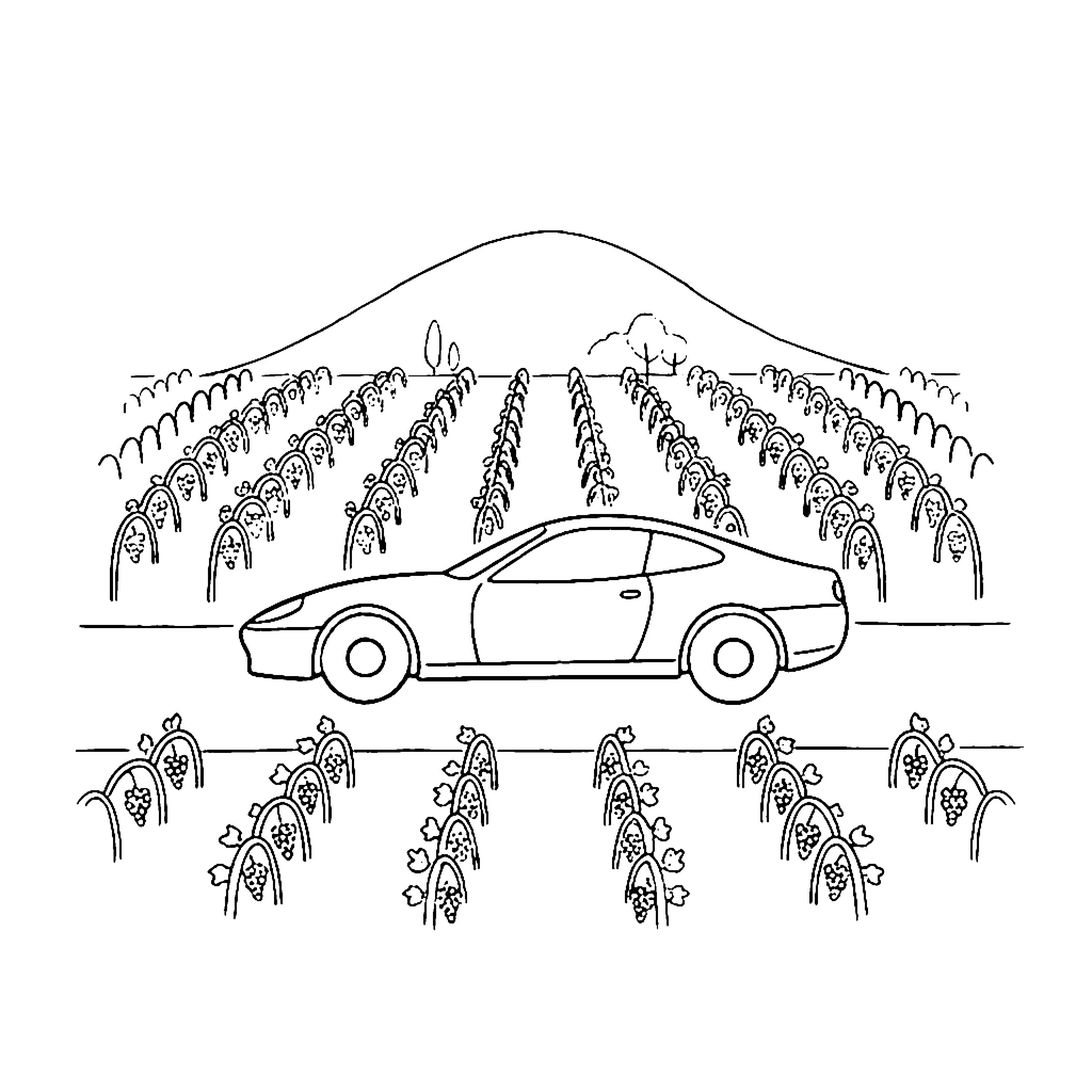 Ferrari Vineyard Lane coloring page outline