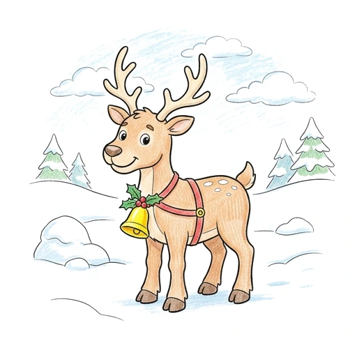 Reindeer Bell Stand, colored example