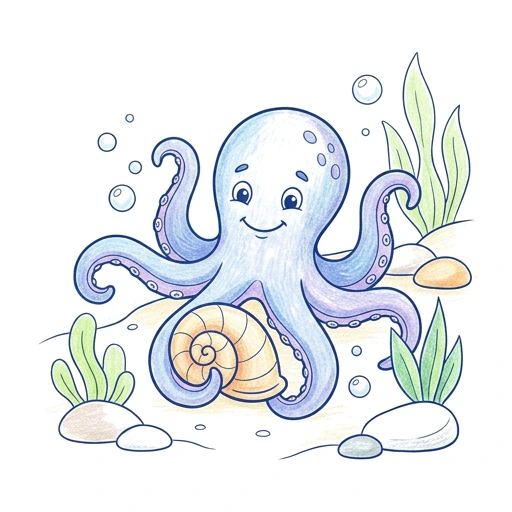 Octopus Shell Search, colored example