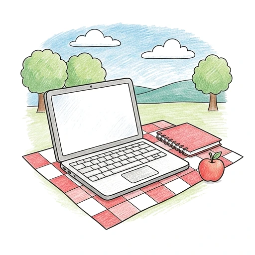Laptop Picnic Blanket, colored example