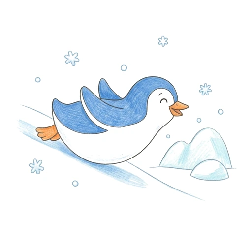 Penguin Ice Slide, colored example