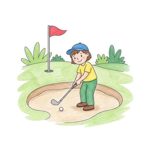 Golfer Sand Trap Swing, colored example