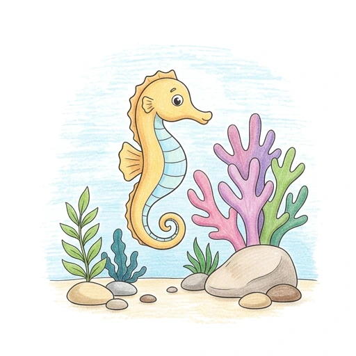 Seahorse Coral Garden, colored example