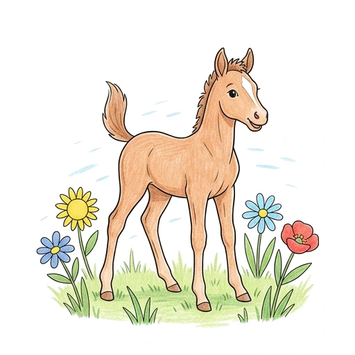 Foal Wildflower Meadow, colored example