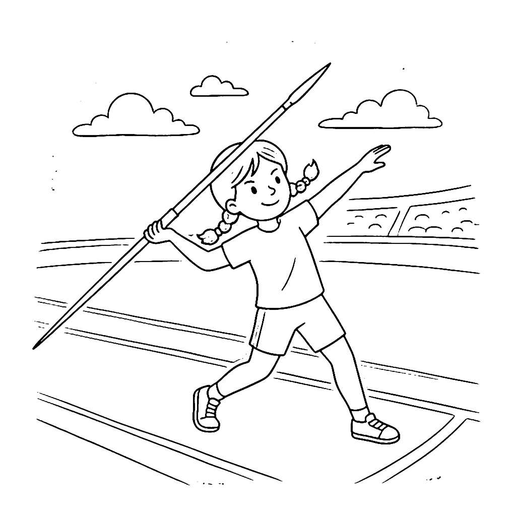 Javelin Flight coloring page outline