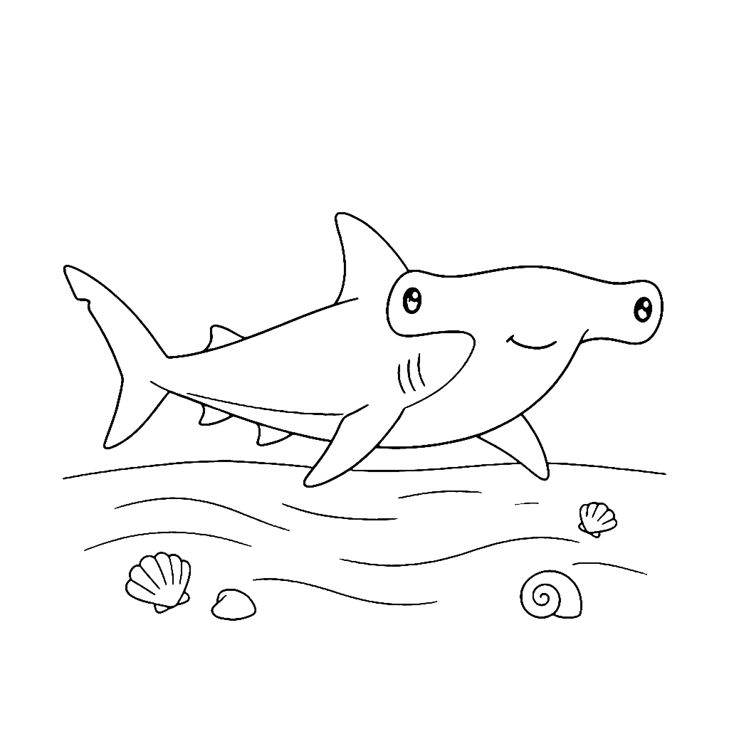 Hammerhead Seafloor coloring page outline