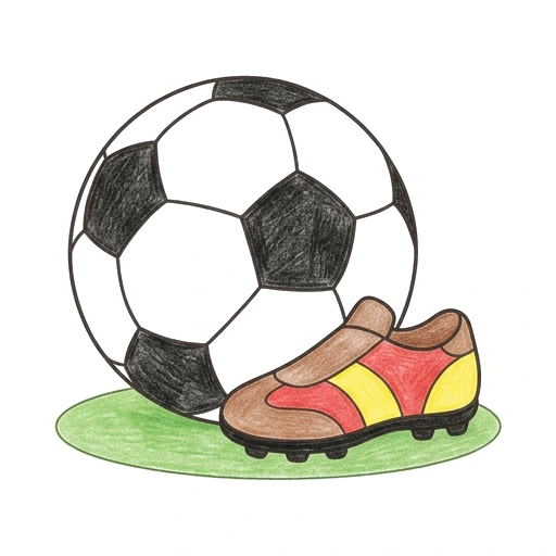 Soccer Ball coloring page: Soccer Ball Kick, colored example