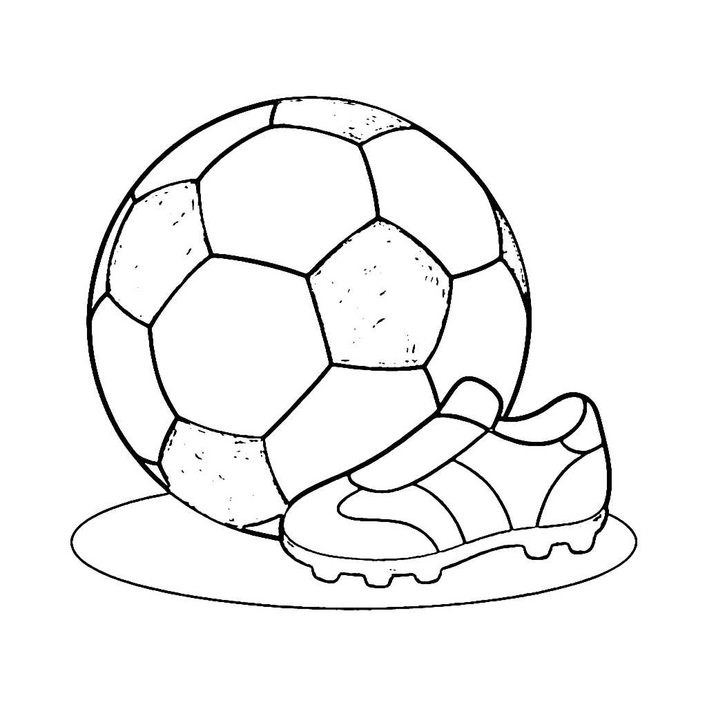 Soccer Ball coloring page: Soccer Ball Kick, outline to print