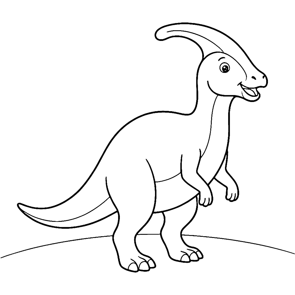 Parasaurolophus coloring page: Parasaurolophus Wave, outline to print